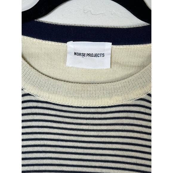 Norse Projects Striped Extra Fine Merino Wool Made in Italy Sweater size Large - Picture 3 of 7
